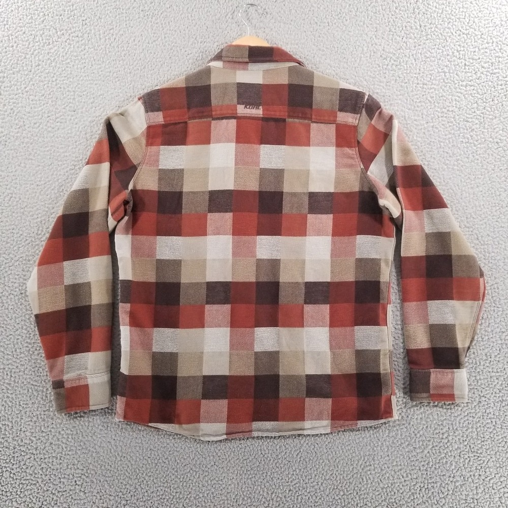 KUHL Shirt Mens Small Red Pixelatr Flannel Outdoor Hiking Plaid Performance - Picture 4 of 16